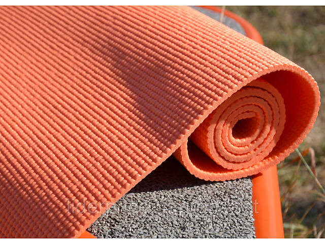 Коврик для йоги и фитнеса Power System PS-4014 PVC Fitness-Yoga Mat Orange (173x61x0.6), Оригинал! - Фото 8