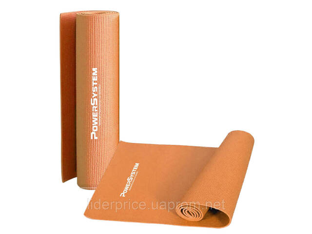 Коврик для йоги и фитнеса Power System PS-4014 PVC Fitness-Yoga Mat Orange (173x61x0.6), Оригинал! - Фото 10