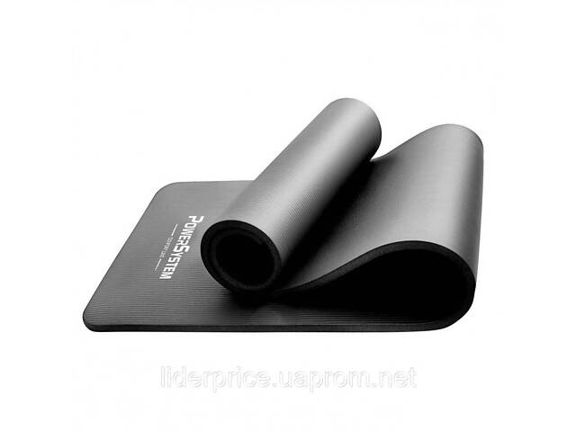 Коврик для йоги и фитнеса Power System PS-4017 NBR Fitness Yoga Mat Plus Black (180х61х1), Оригинал! - Фото 3