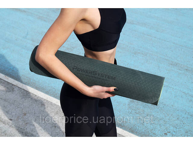 Коврик для йоги и фитнеса Power System PS-4060 TPEYoga Mat Premium Green (183х61х0.6), Оригинал! - Фото 5