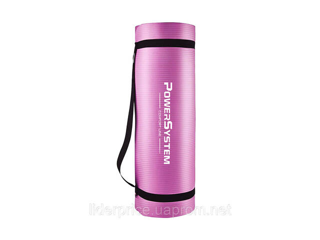 Коврик для йоги и фитнеса Power System PS-4017 NBR Fitness Yoga Mat Plus Pink (180х61х1), Оригинал! - Фото 2