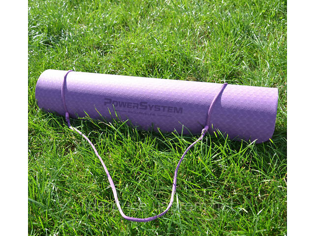 Коврик для йоги и фитнеса Power System PS-4060 TPE Yoga Mat Premium Purple (183х61х0.6), Оригинал! - Фото 3