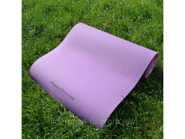 Коврик для йоги и фитнеса Power System PS-4060 TPE Yoga Mat Premium Purple (183х61х0.6), Оригинал! - Фото 4