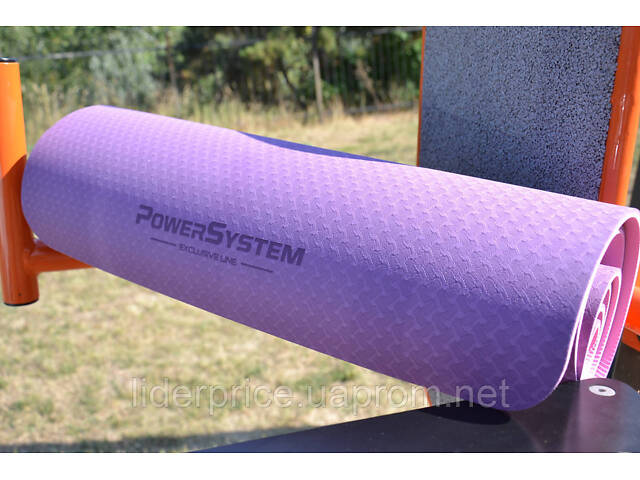 Коврик для йоги и фитнеса Power System PS-4060 TPE Yoga Mat Premium Purple (183х61х0.6), Оригинал! - Фото 6