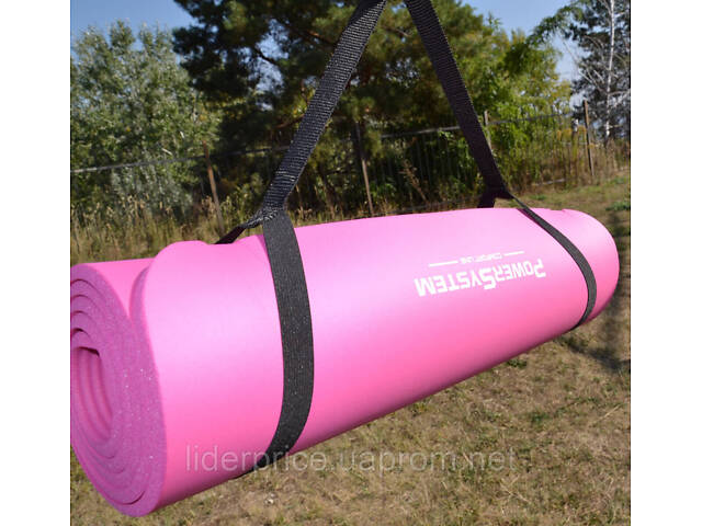 Коврик для йоги и фитнеса Power System PS-4017 NBR Fitness Yoga Mat Plus Pink (180х61х1), Оригинал! - Фото 7