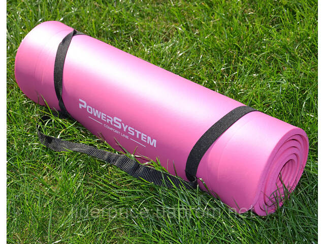 Коврик для йоги и фитнеса Power System PS-4017 NBR Fitness Yoga Mat Plus Pink (180х61х1), Оригинал! - Фото 8
