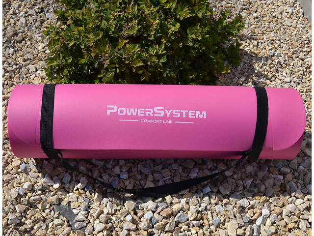 Коврик для йоги и фитнеса Power System PS-4017 NBR Fitness Yoga Mat Plus Pink (180х61х1), Оригинал! - Фото 10