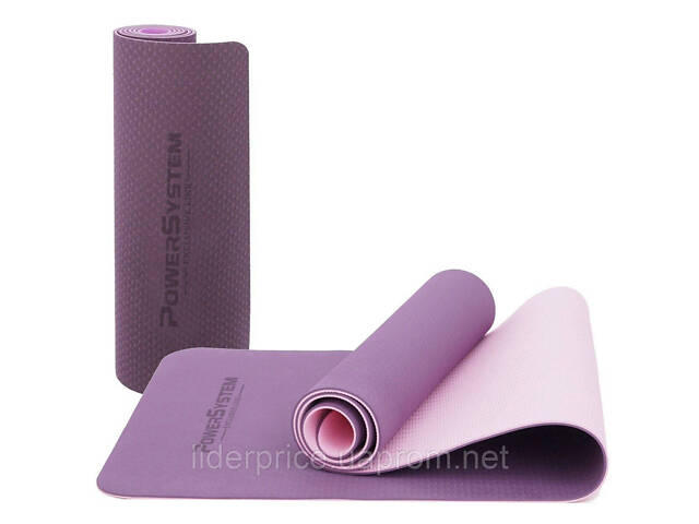Коврик для йоги и фитнеса Power System PS-4060 TPE Yoga Mat Premium Purple (183х61х0.6), Оригинал! - Фото 10