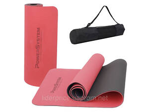 Коврик для йоги и фитнеса Power System PS-4060 TPE Yoga Mat Premium Red (183х61х0.6), Оригинал!