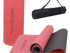 Коврик для йоги и фитнеса Power System PS-4060 TPE Yoga Mat Premium Red (183х61х0.6), Оригинал!