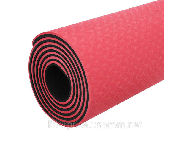 Коврик для йоги и фитнеса Power System PS-4060 TPE Yoga Mat Premium Red (183х61х0.6), Оригинал! - Фото 3