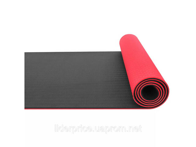 Коврик для йоги и фитнеса Power System PS-4060 TPE Yoga Mat Premium Red (183х61х0.6), Оригинал! - Фото 5