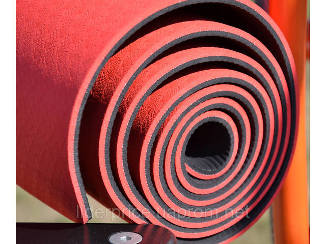 Коврик для йоги и фитнеса Power System PS-4060 TPE Yoga Mat Premium Red (183х61х0.6), Оригинал! - Фото 9