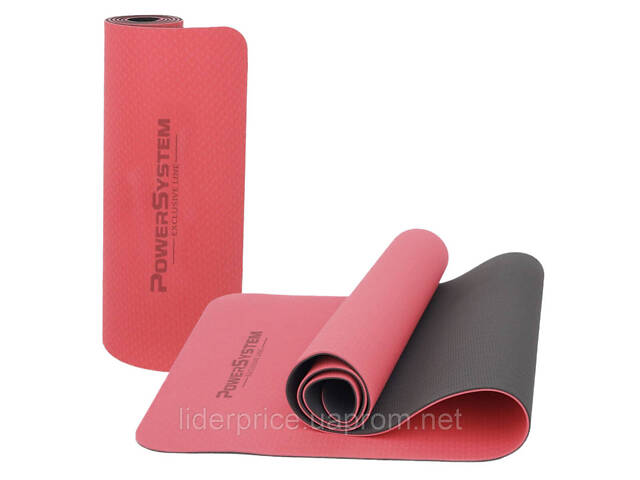 Коврик для йоги и фитнеса Power System PS-4060 TPE Yoga Mat Premium Red (183х61х0.6), Оригинал! - Фото 10
