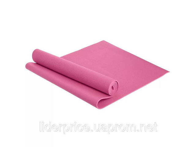 Коврик для йоги и фитнеса Power System PS-4014 PVC Fitness Yoga Mat Pink (173x61x0.6), Оригинал! - Фото 3