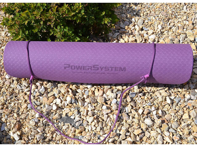 Коврик для йоги и фитнеса Power System PS-4060 TPE Yoga Mat Premium Purple (183х61х0.6), Оригинал! - Фото 8
