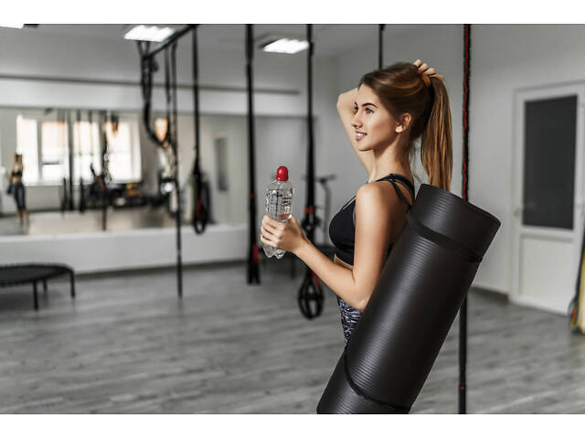 Килимок для йоги та фітнесу Power System PS-4017 NBR Fitness Yoga Mat Plus Black (180х61х1) - Фото 10