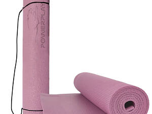 Килимок для йоги та фітнесу PowerPlay 4010 PVC Yoga Mat Рожевий (173x61x0.6)