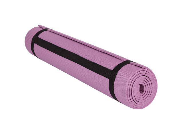 Килимок для йоги та фітнесу PowerPlay 4010 PVC Yoga Mat Рожевий (173x61x0.6) - Фото 4