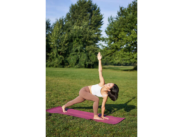 Килимок для йоги та фітнесу PowerPlay 4010 PVC Yoga Mat Рожевий (173x61x0.6) - Фото 8