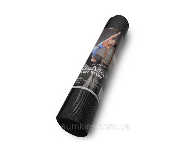 Килимок для йоги та фітнесу PowerPlay 4010 PVC Yoga Mat Чорний (173x61x0.6) - Фото 7