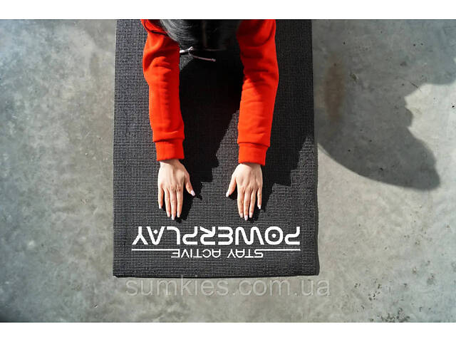 Килимок для йоги та фітнесу PowerPlay 4010 PVC Yoga Mat Чорний (173x61x0.6) - Фото 10