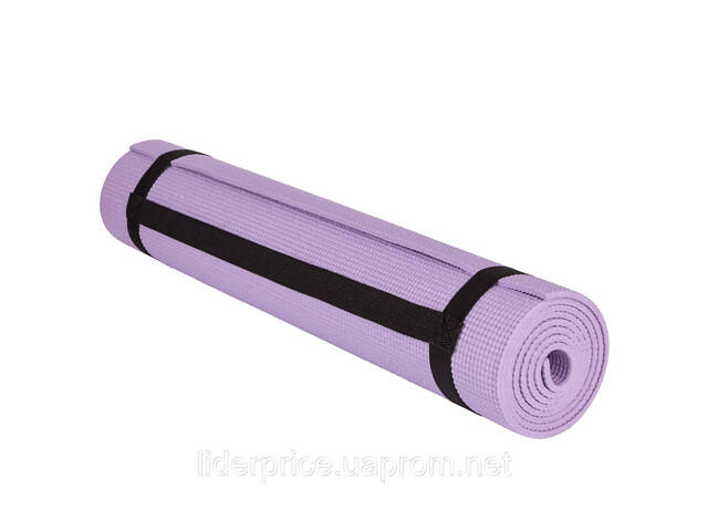 Коврик для йоги и фитнеса PowerPlay 4010 PVC Yoga Mat Лавандовый (173x61x0.6), Оригинал! - Фото 3
