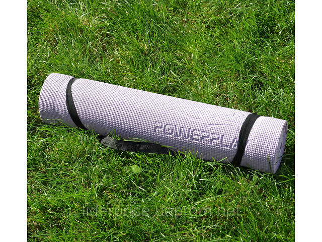 Коврик для йоги и фитнеса PowerPlay 4010 PVC Yoga Mat Лавандовый (173x61x0.6), Оригинал! - Фото 6
