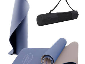 Килимок для йоги та фітнесу PowerPlay 4150 TPE Premium Performance Mat Синій (183x61x0.6)