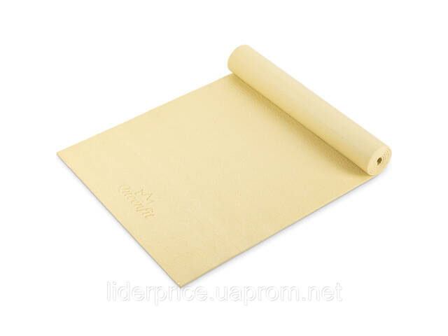 Килимок (мат) для фітнесу та йоги Queenfit 0,5см жовтий, Оригінал - Фото 1