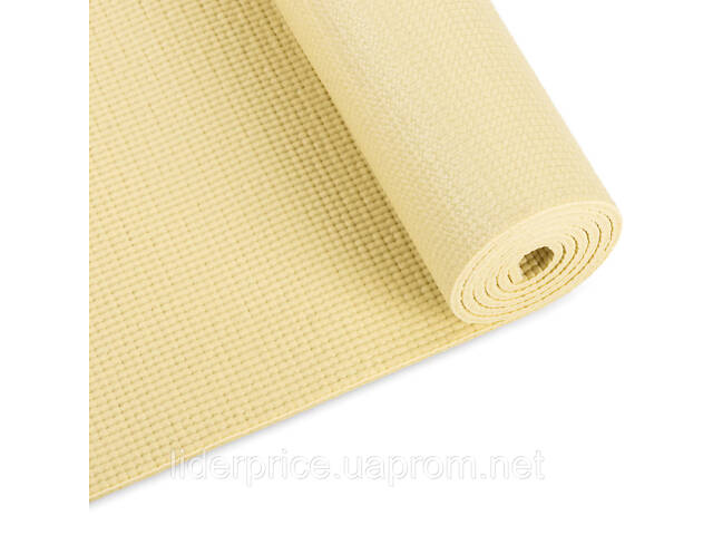 Килимок (мат) для фітнесу та йоги Queenfit 0,5см жовтий, Оригінал - Фото 3