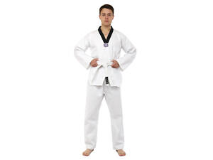 Кимоно для тхеквондо Matsa MA-0018 4 170 см Біло-чорний