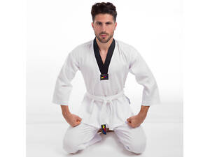 Кимоно для тхеквондо MATSA MA-5467 3 зріст 160 Білий-Чорний