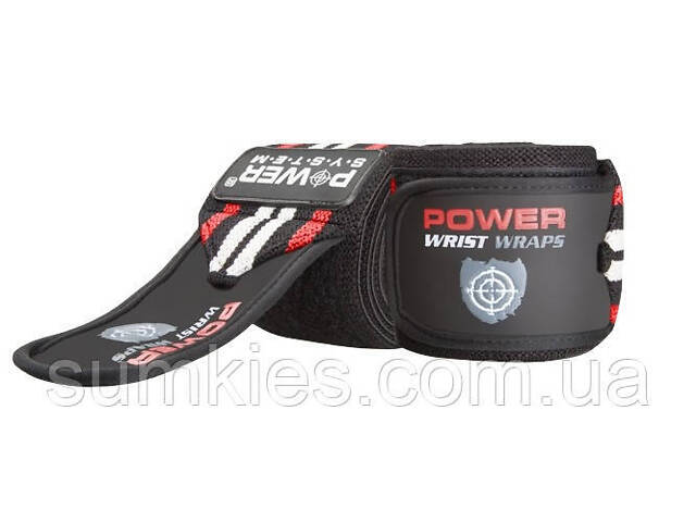 Кистьові бинти Power System PS-3500 Wrist Wraps Red/Black - Фото 1