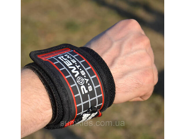 Кистьові бинти Power System PS-3500 Wrist Wraps Red/Black - Фото 5
