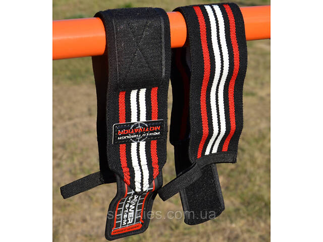 Кистьові бинти Power System PS-3500 Wrist Wraps Red/Black - Фото 8