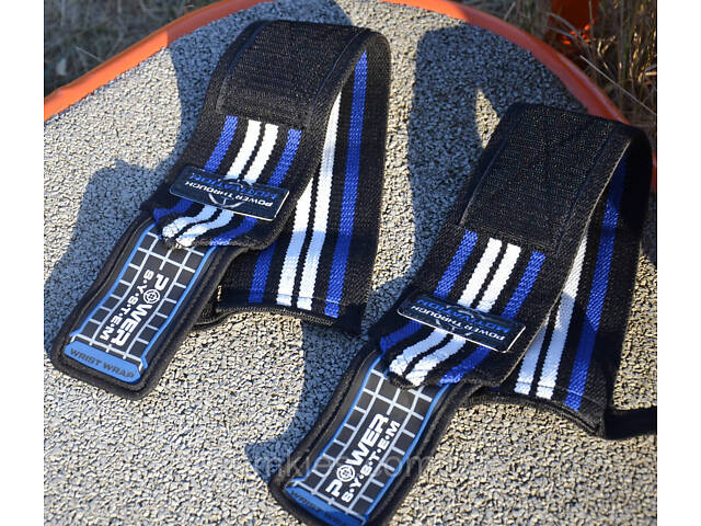 Кистьові бинти Power System PS-3500 Wrist Wraps Blue/Black - Фото 10