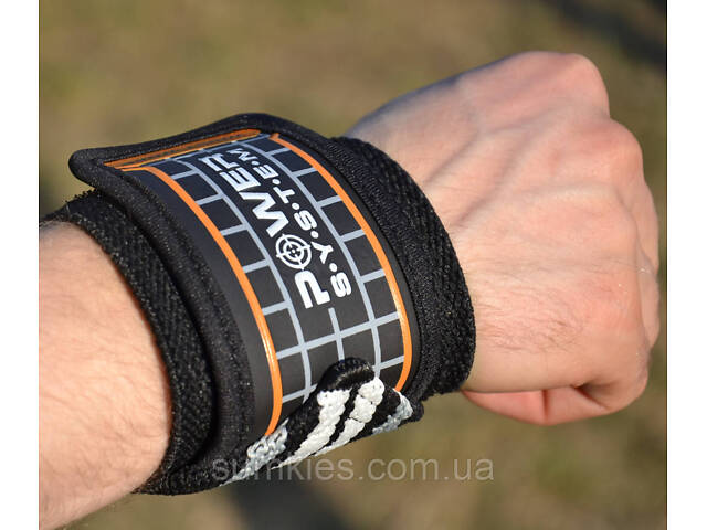 Кистьові бинти Power System PS-3500 Wrist Wraps Grey/Black - Фото 4