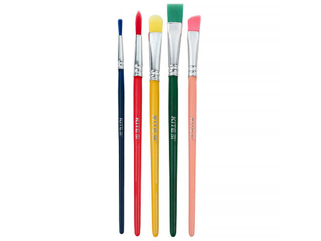 Пензлик для малювання Kite Classic набір з 5-ти пензлів синтетика 3, 5, 8, 9, 10 (K-333) - Фото 2