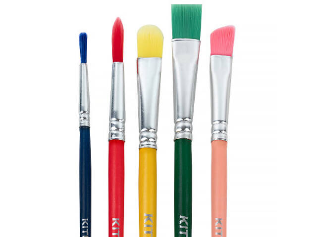 Пензлик для малювання Kite Classic набір з 5-ти пензлів синтетика 3, 5, 8, 9, 10 (K-333) - Фото 3