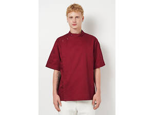 Кітель чоловічий з коротким рукавом + сітка на спині Дублін котон бордовий р.50 (44-60) рукав короткий - спецодяг кухаря