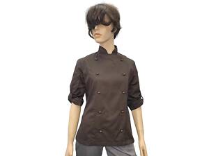 Кітель кухаря жіночий з сіткою на спині Марсель котон шоколад р.76 (42-76) рукав 3/4 - спецодяг кухаря