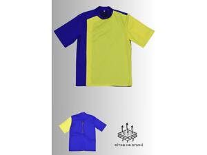 Кітель шеф кухаря жіночий сітка на спині Шато котон жовтий/блакитний р.58 (40-68) рукав короткий - спецодяг кухаря