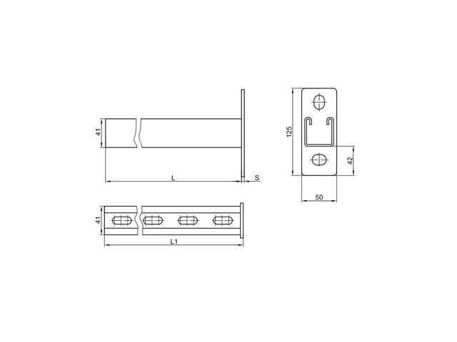 L-550мм 50х125мм сталь 8мм консоль самостійна оцинкована [BBP4150] BBP-41 B5 Combitech ДКС - Фото 2