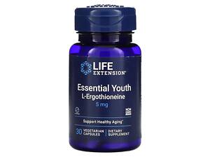 L-эрготионеин, Essential Youth L-Ergothioneine, Life Extension, поддержка молодости, 5 мг, 30 вегетарианских