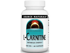 L-карнітин жироспалювач Source Naturals L-Carnitine Metabolic Energy 500 мг 60 капс