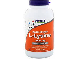 L-Лізин L-Lysin Now Foods 1000 мг 250 таблеток
