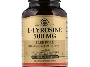 L-Тирозин L-Tyrosine Solgar 500 мг 100 вегетарианских капсул