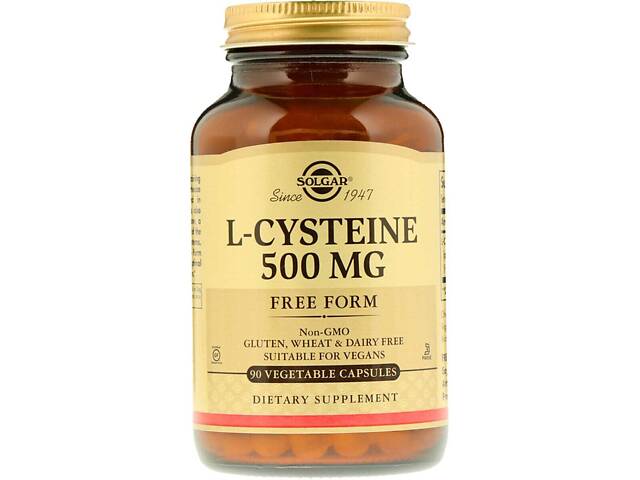 L-Цистеїн 500мг L-Cysteine Solgar 90 вегетаріанських капсул - Фото 1