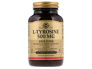 L-Тирозин L-Tyrosine Solgar 500 мг 100 вегетарианских капсул